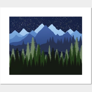 Forest and Mountains Posters and Art